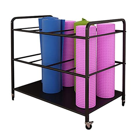 yoga mat storage wall|portable yoga mat storage cart.